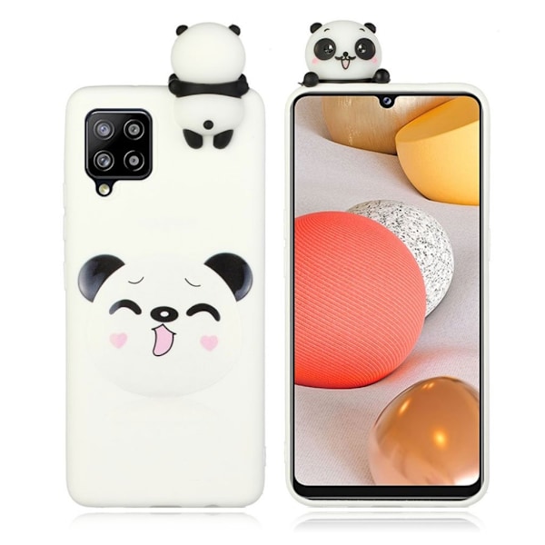 Cute 3D Samsung Galaxy A42 5G kotelot - Söpö Panda Valkoinen White