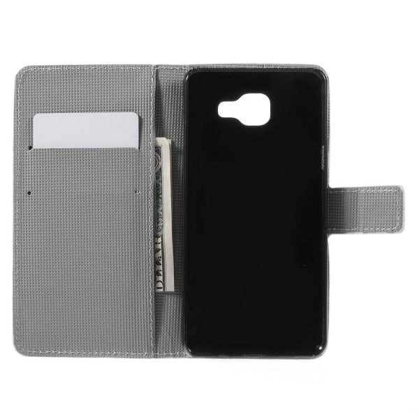 Moberg Læder-etui med kortholder og stander til Samsung Galaxy A5 SM-A510F (2016) - Uglepar Multicolor