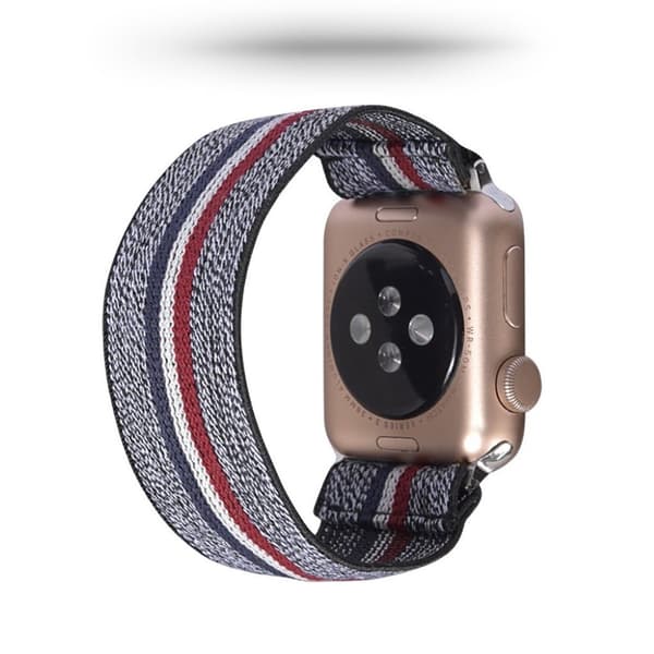 Apple Watch Series 5 / 4 40 mm nylonklokkebånd - Grå / Fargerik Silver grey