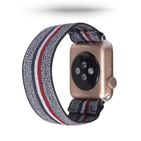 Apple Watch Series 5 / 4 40mm nailon kellonauha - Harmaa / Värikäs Silver grey