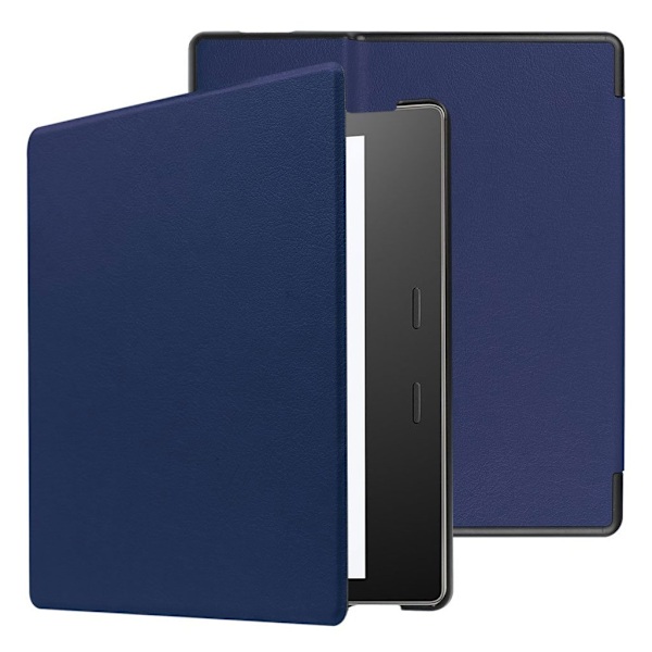 Amazon Kindle Oasis (2019) holdbart læder etui - Mørkeblå Blue