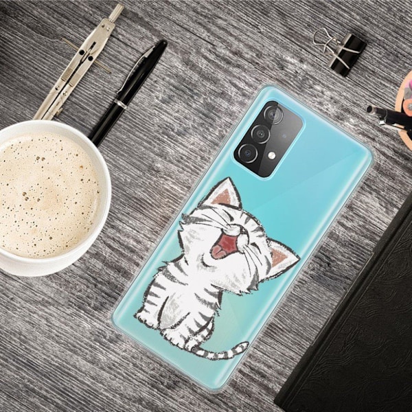 Deco Samsung Galaxy A52 5G skal - Katt Silvergrå