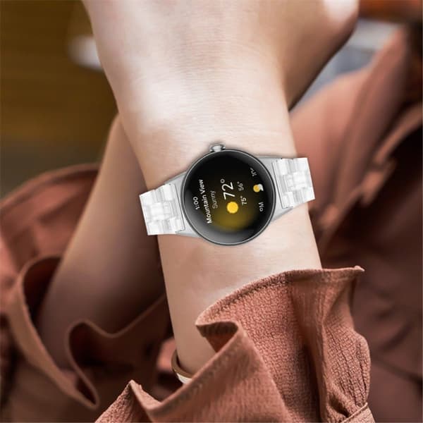 Klockarmband i resinstil till Google Pixel Watch - Transparent Vit Vit