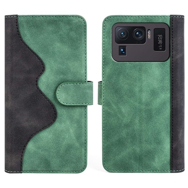 To-farvet Xiaomi Mi 11 Ultra læderetui - Grøn Green