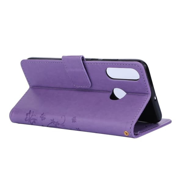 Huawei P30 Lite Skinnetui Med Sommerfugltrykk - Lilla Purple