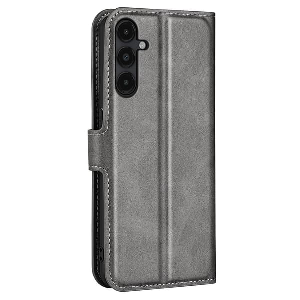 Læretui med Lommebok til Samsung Galaxy M14 - Grå Silver grey
