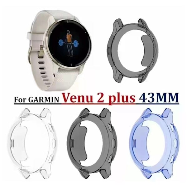 Garmin Venu 2 Plus enkelt skydd - Transparent Blå Blå