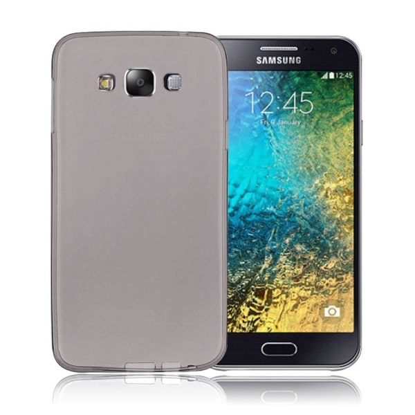 Samsung Galaxy E5 läpinäkyvä suojus (joustava) (harmaa) Silver grey