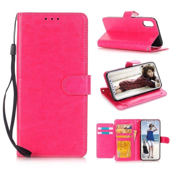 iPhone 9 Plus mobilfodral syntetläder silikon stående plånbok vi Rosa
