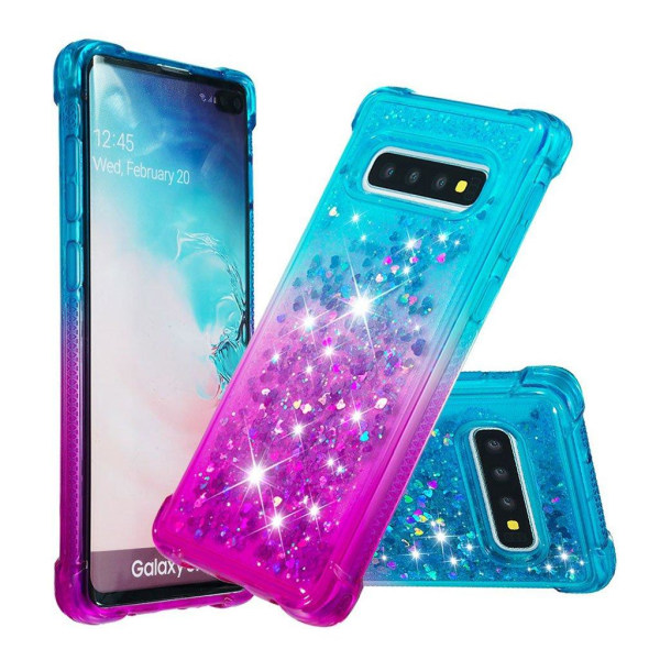 Glitter Samsung Galaxy S10 Plus skal - Blå Blå