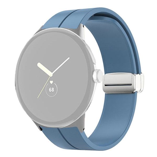 Google Pixel Watch silikone-urrem - Sølvspænde / Blå Blue