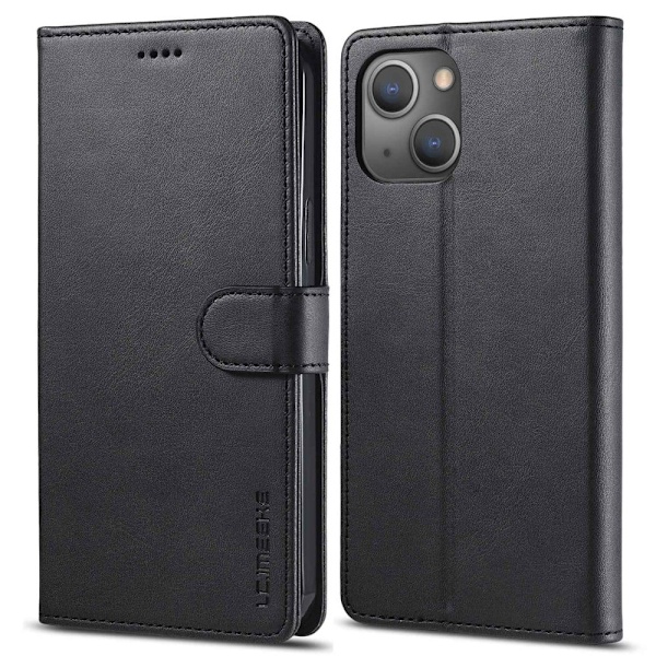 LC.Imeeke läder iPhone 14 fodral - Svart Svart