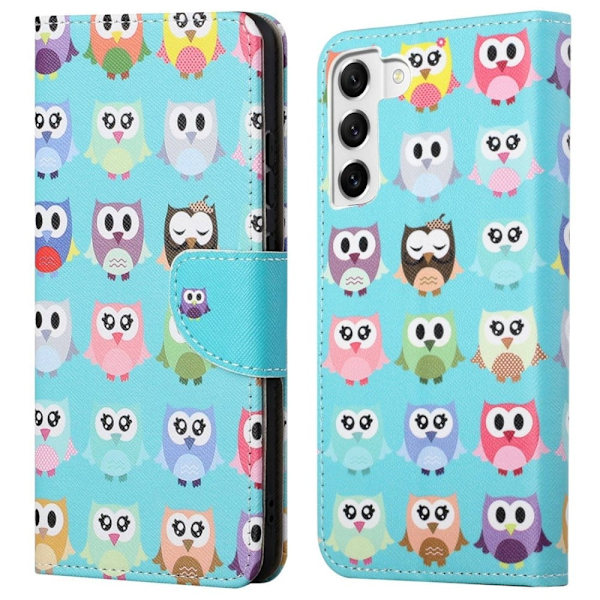 Wonderland Samsung Galaxy S23 Plus Flippetui - Ugler Multicolor