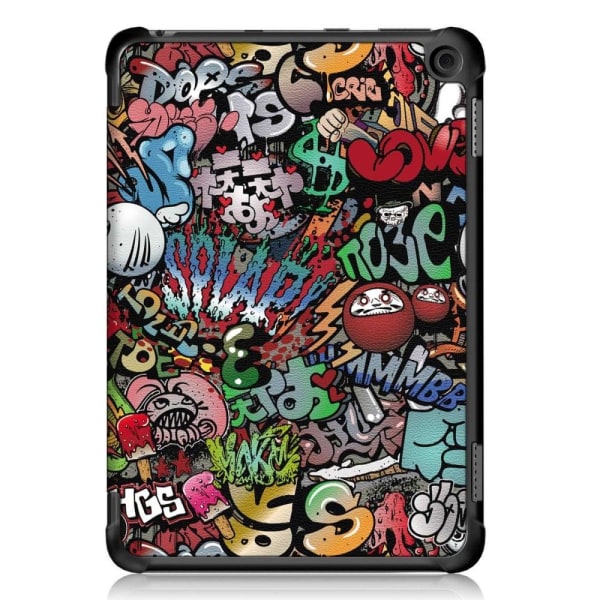 Amazon Fire 8 HD (2022) pattern tri-fold leather case - Graffiti multifärg