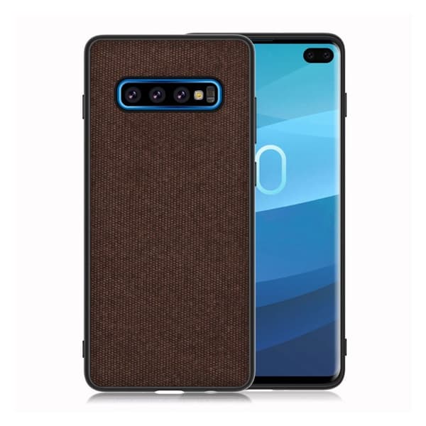 Samsung Galaxy S10 Pllus tekstil læretui - kaffe Brown