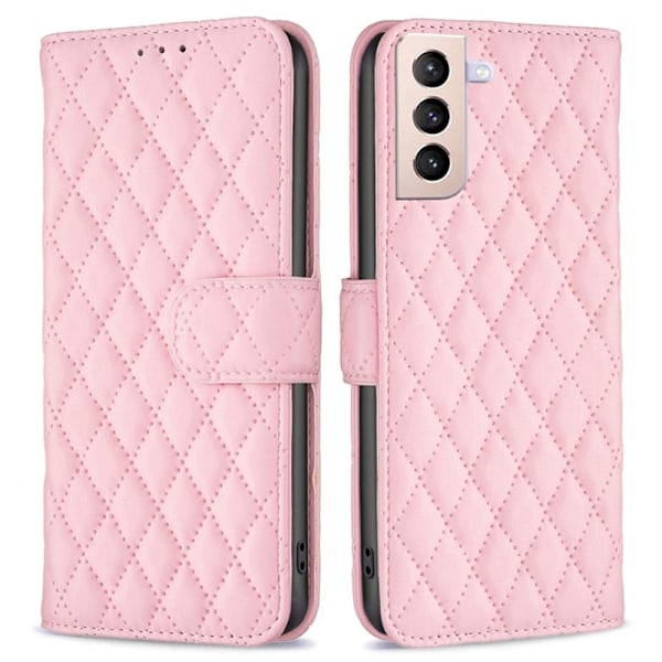 Matt Samsung Galaxy S21 Plus 5G fodral med rombmönster - Rosa Rosa