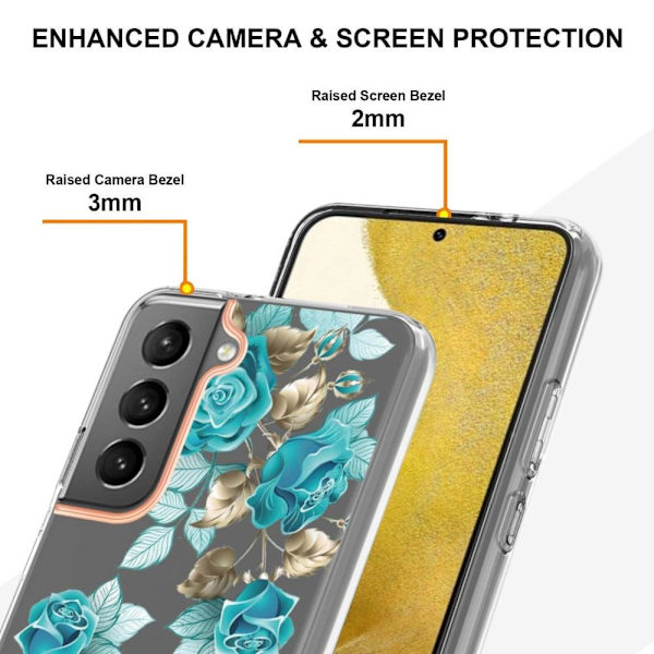Erittäin ohut ja kestävä pehmeäkantinen Samsung Galaxy S23 Plus -puhelin - Hc002 Sininen Ruusu Blue