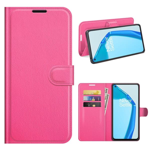 Classic OnePlus 9R Flippetui - Rose Pink