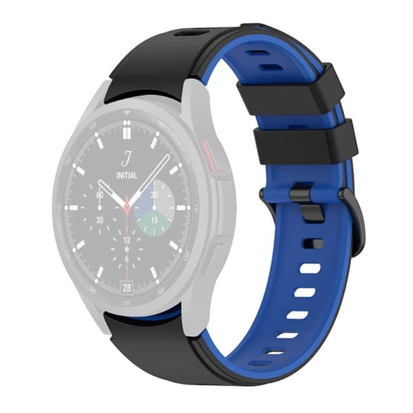 Tvåfärgat klockarmband i silikon för Samsung Galaxy-klocka - Svart / Blå Blå