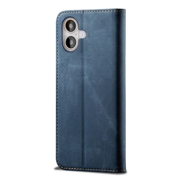 Jeans iPhone 16 Plus flip etui - Blå Blue