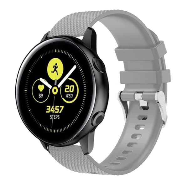Samsung Galaxy Watch Active silivone kellonauha - Harmaa Silver grey