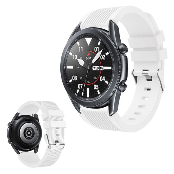 Samsung Galaxy Watch 3 (45mm) pin stripe silikone rem - hvid White