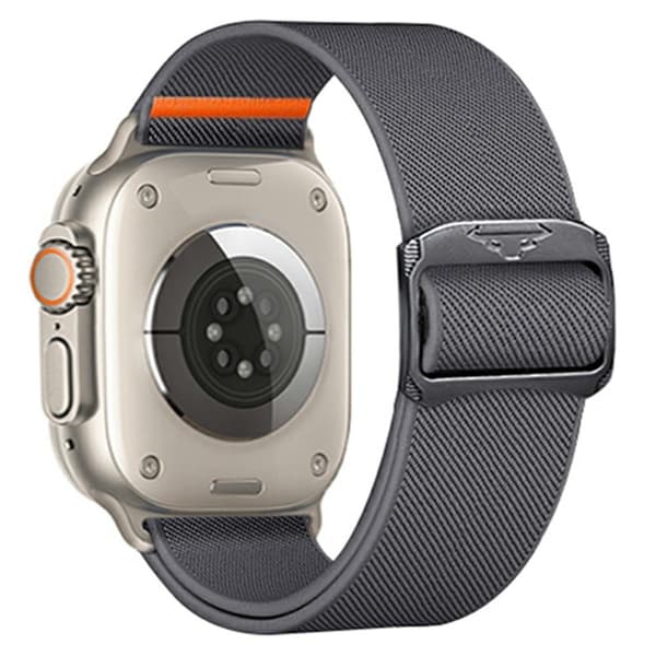 Nylonarmband för Apple Watch Series 49mm - 45mm - 44mm - 42mm Band - Mörkgrå Silvergrå