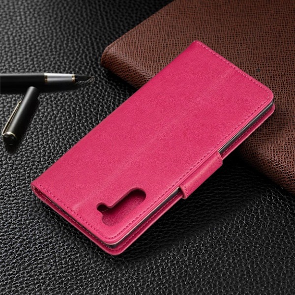 Butterfly läder Samsung Galaxy Note 10 fodral - Rosa Rosa