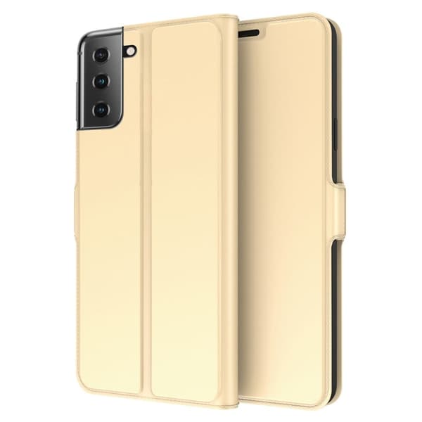 Glatt og tynt premium PU-skinnetui for Samsung Galaxy S23 Plus - Gull Gold