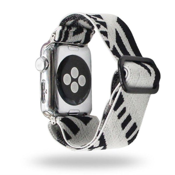 Apple Watch Series 6 / 5 44mm urrem med vævet mønster - Sort / H White