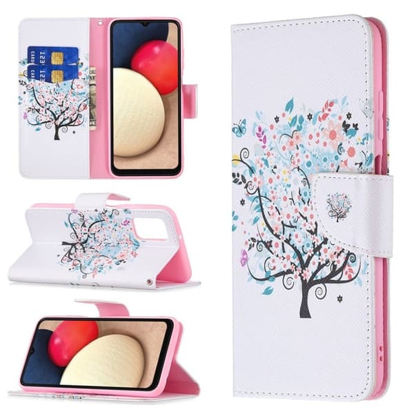 Wonderland Samsung Galaxy A03s flip etui - Blomstertræ Pink