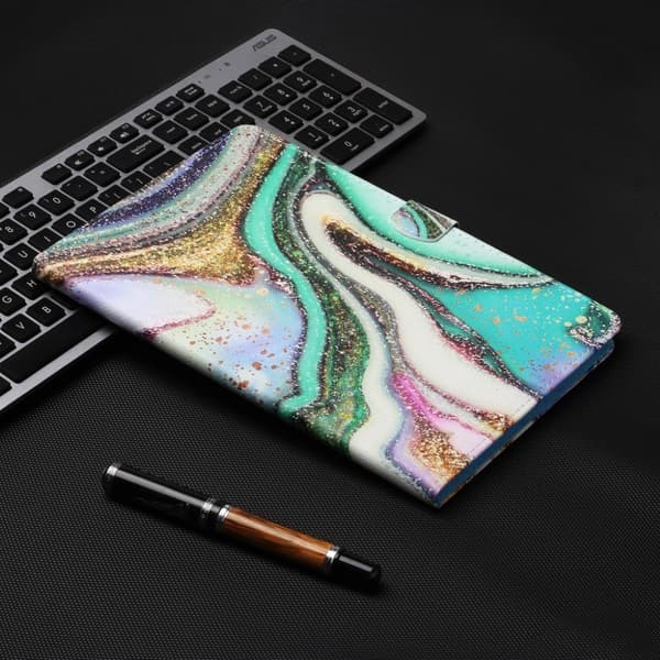 Samsung Galaxy Tab A7 10.4 (2020) cool mønster læder flip etui - Shiny pulver Multicolor