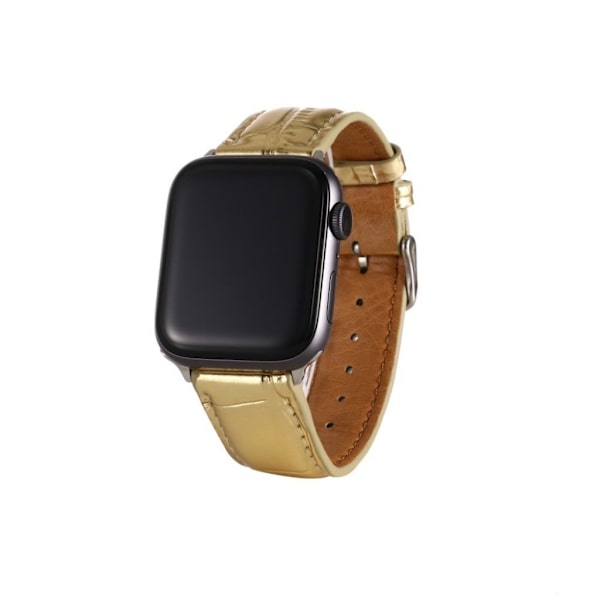 Apple Watch Series 5 / 4 40mm leather case with crocodile pattern - Gold Guld