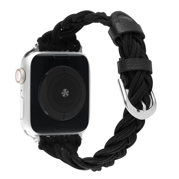 Apple Watch Series 8 (41 mm) armband med elastisk flätning - Svart Svart