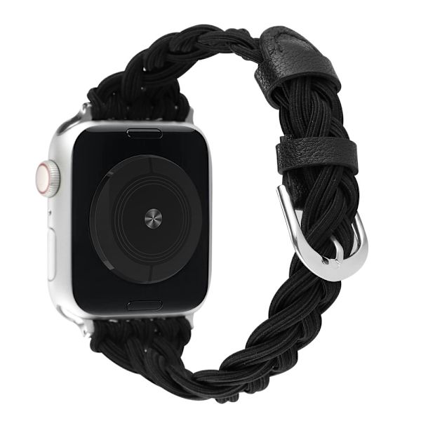 Apple Watch Series 8 (41mm) elastisk fletrem - Sort Black