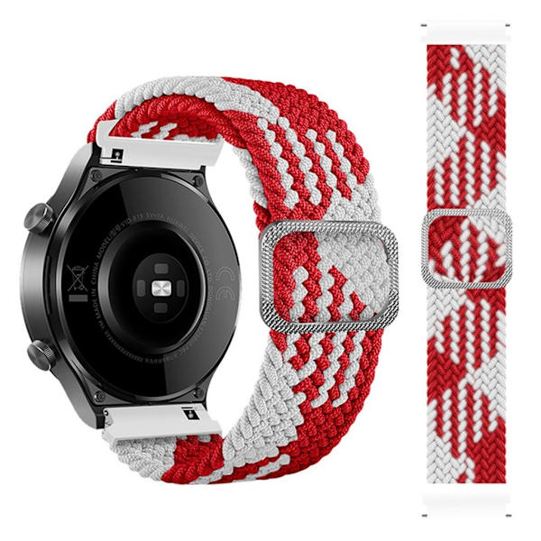 20mm Samsung Galaxy Watch Active 2 - 40mm / Watch (42mm) braid pattern watch strap - Red / White multifärg