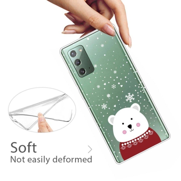 Christmas Samsung Galaxy Note 20 case - Polar Bear with Sweater White