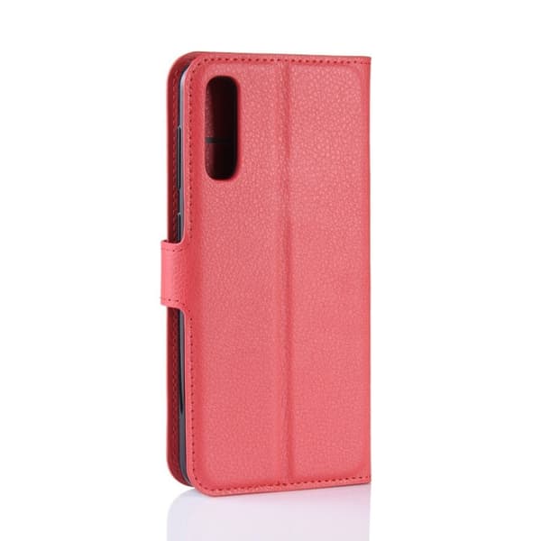 Samsung Galaxy A50 litsi nahkainen suojakotelo - Punainen Red