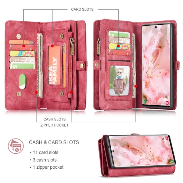 CaseMe Samsung Galaxy S22 Ultra fodral med blixtlås - Röd Röd