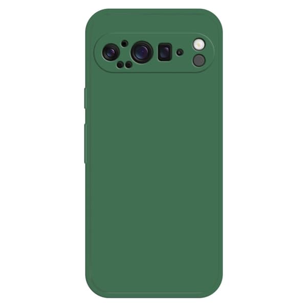 Google Pixel 9 Pro XL fleksibelt deksel med rett kantbeskyttelse - Midnattsgrønn Green