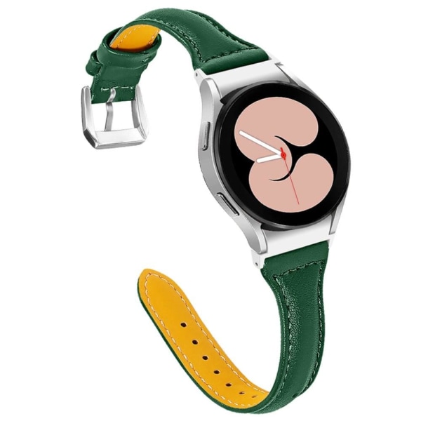 Cowhide genuine leather watch strap for Samsung Galaxy Watch 4 - Grön