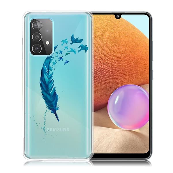 Deco Samsung Galaxy A32 Etui - Blå Fjer Blue