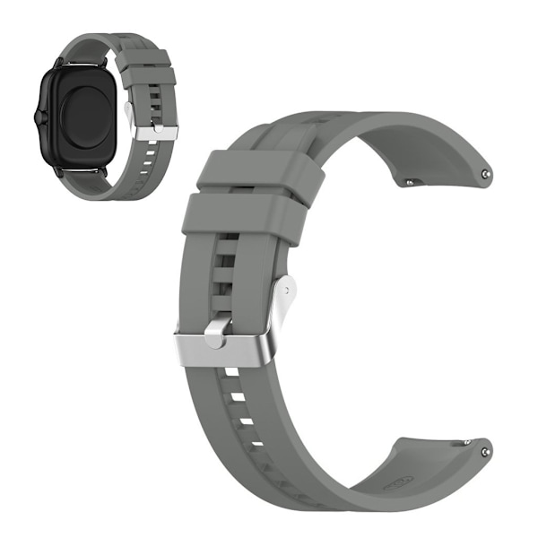 20mm silicone watchband for Amazfit GTS devices - Grey Silvergrå