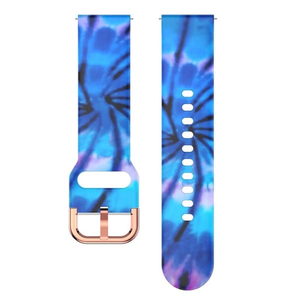 22 mm universal urrem i silikone med cool mønster - Polarlys Blue