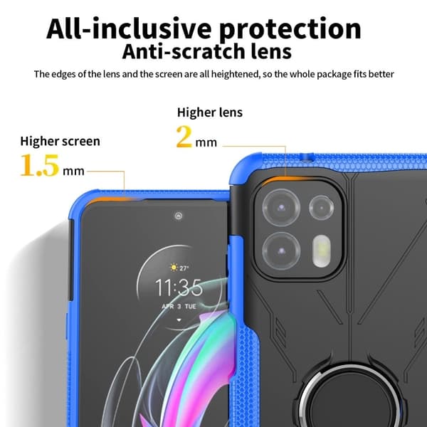 Kickstand-skydd med magnetisk platta för Motorola Edge 20 Lite - Röd Röd