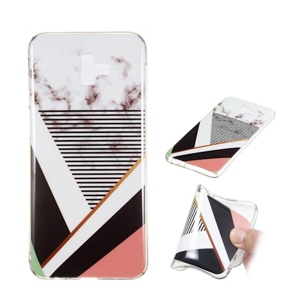 Samsung Galaxy J6 Plus (2018) marmor mønster etui - stil D Multicolor
