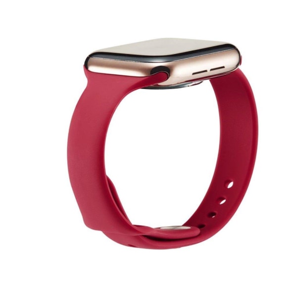 Apple Watch Series 5 44mm yksinkertainen silikoninen kellonauha - Punainen Red