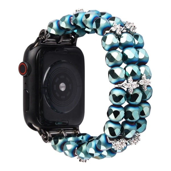 Apple Watch (41mm) flower shape crystal décor watch strap - Blue Blå