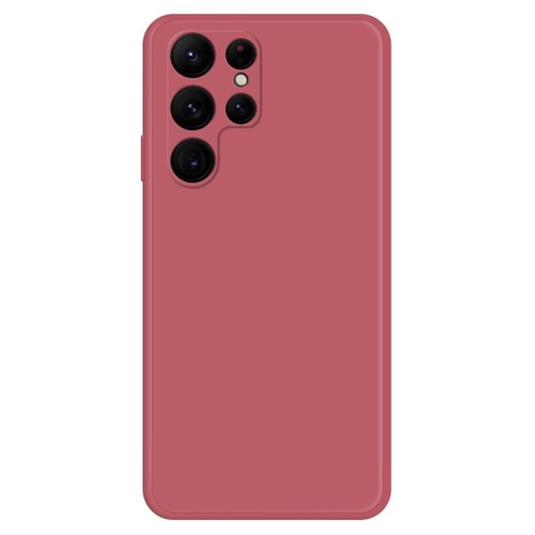 Viistetty pudotuksenesto kumipäällysteinen kansi Samsung Galaxy S22 Ultra - Punainen Red