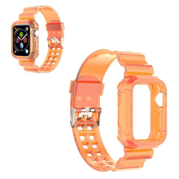 Apple Watch Series 6 / 5 44mm silicone framed watch band - Trans Orange